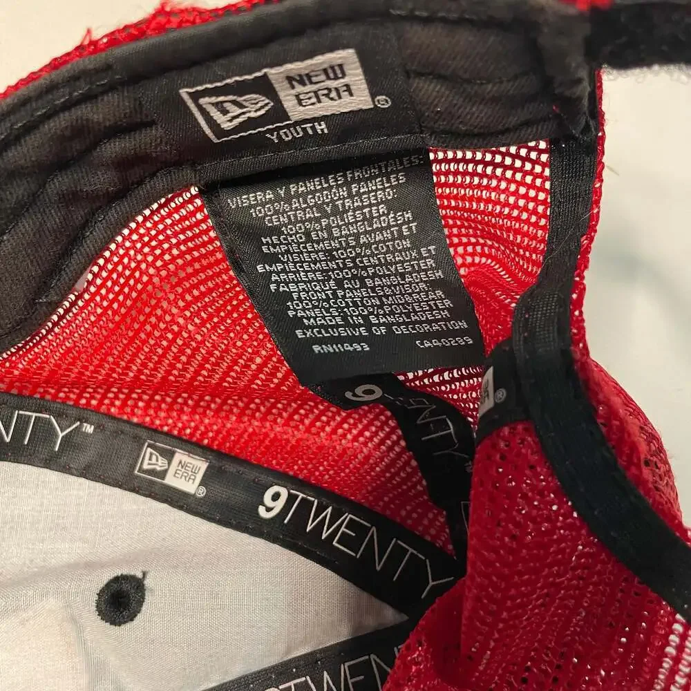 IndyCar New Era 9TWENTY Youth Trucker Hat Black Red Mesh Adjustable